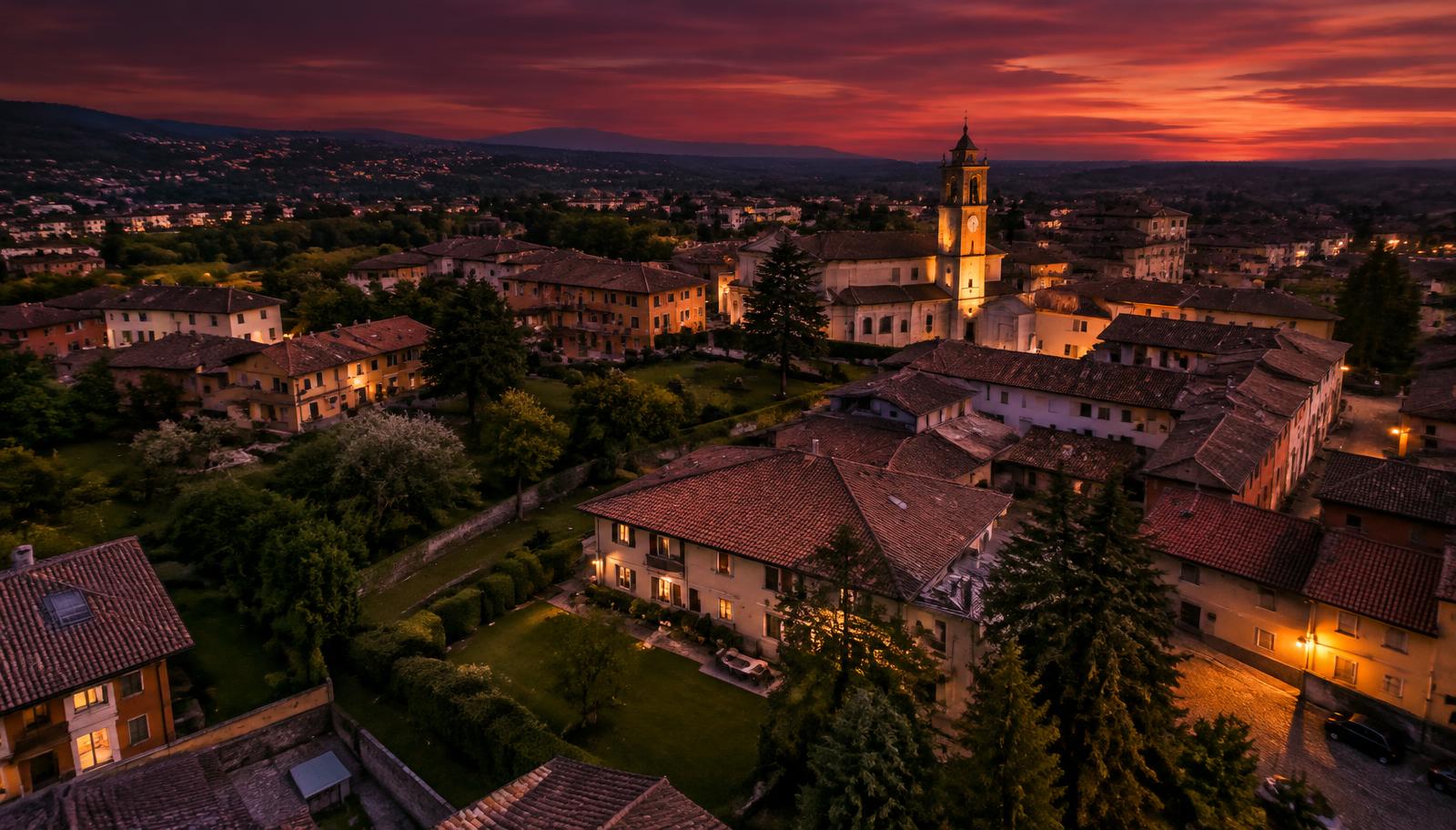 Veduta della Brianza al tramonto, territorio di CasaLife