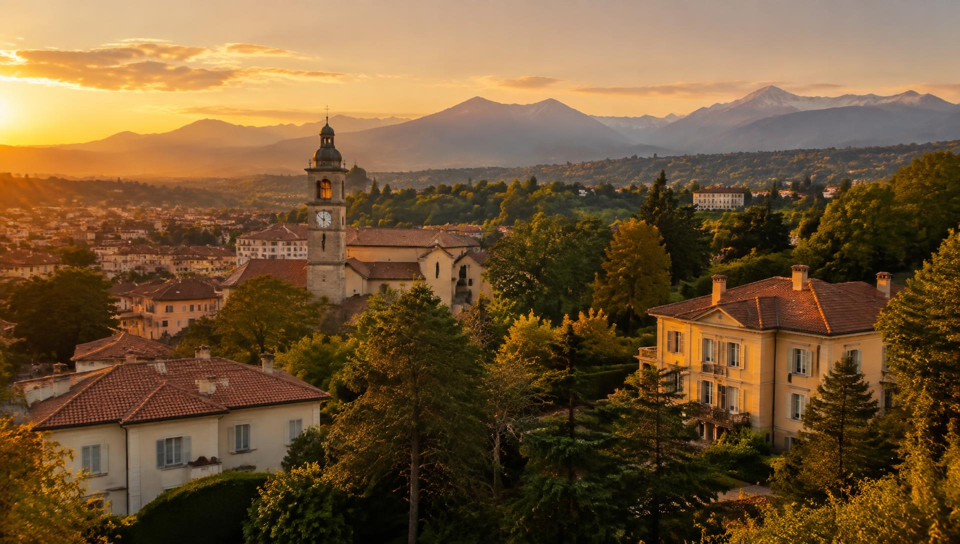 Panorama della Brianza al tramonto, territorio di CasaLife
